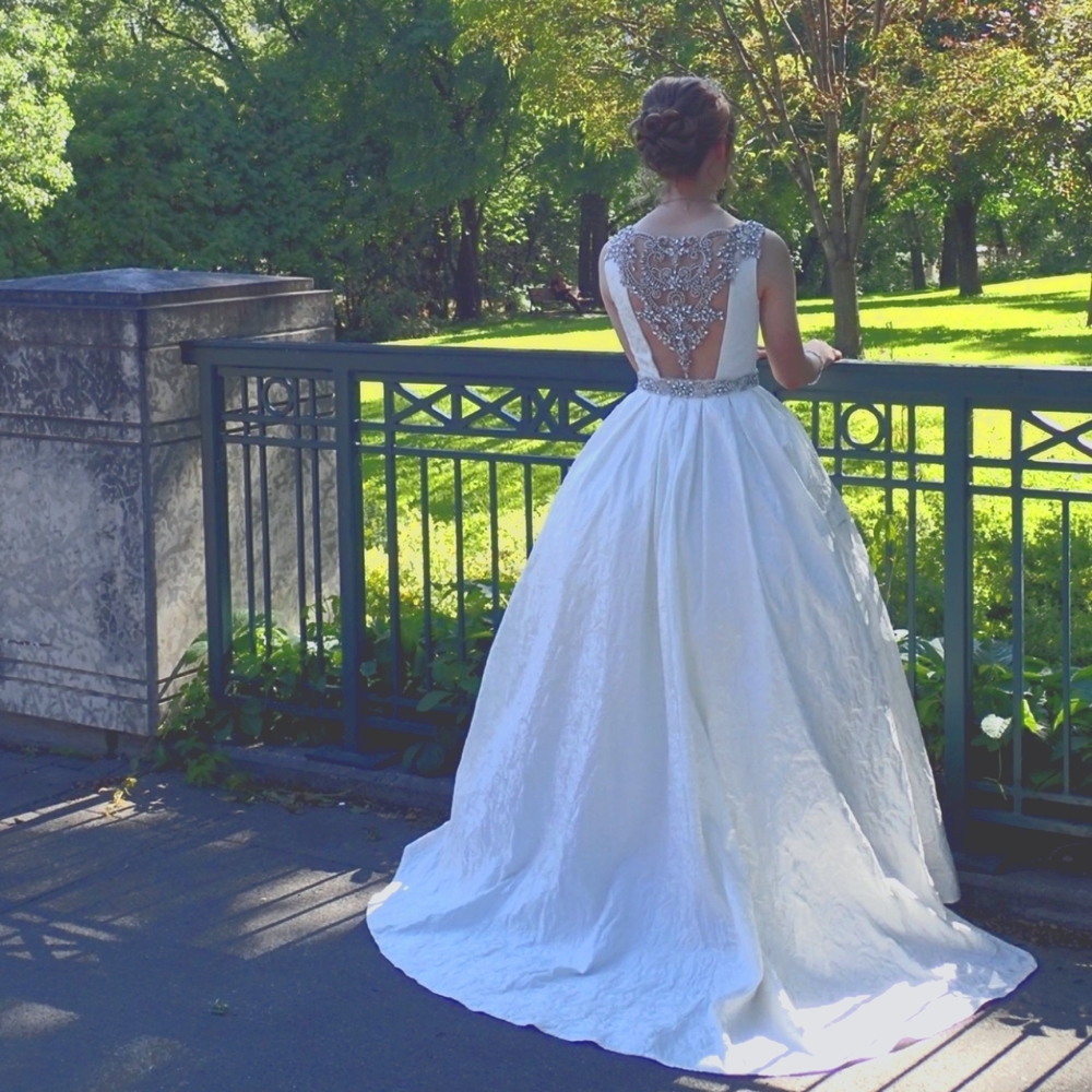 Cream Ball Gown with beaded back